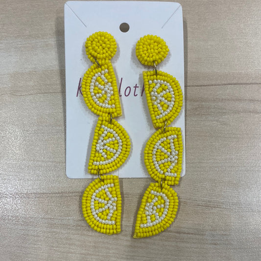 Zest of life lemon drop beaded earrings