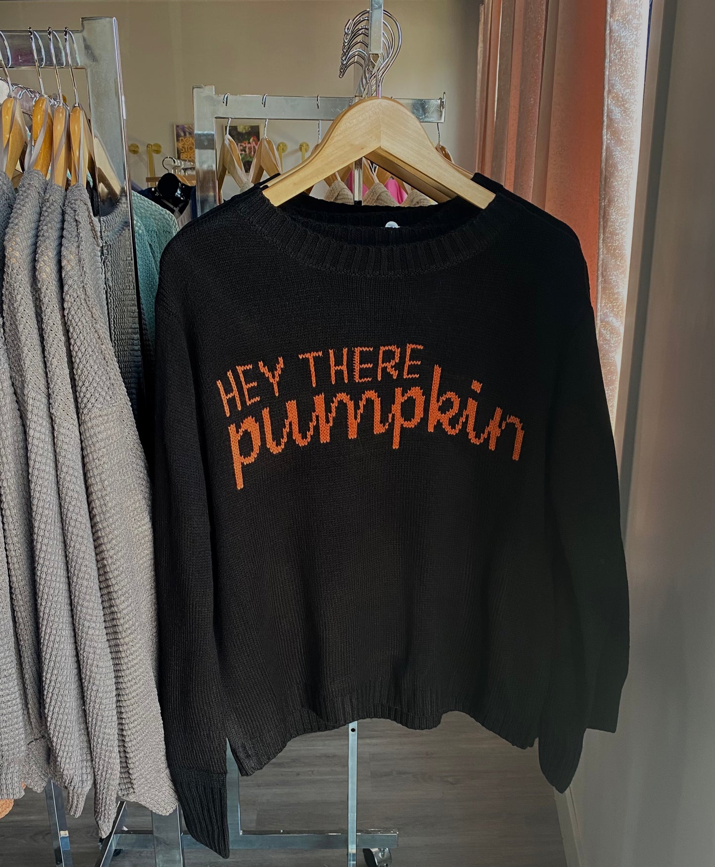 Black Hey there Pumpkin sweater