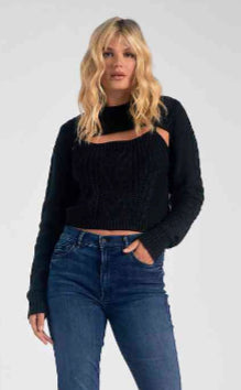 Elan Cut Out Cable Sweater