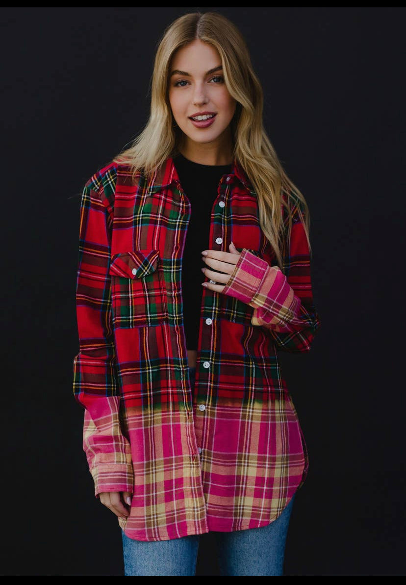 Red Ombré Flannel