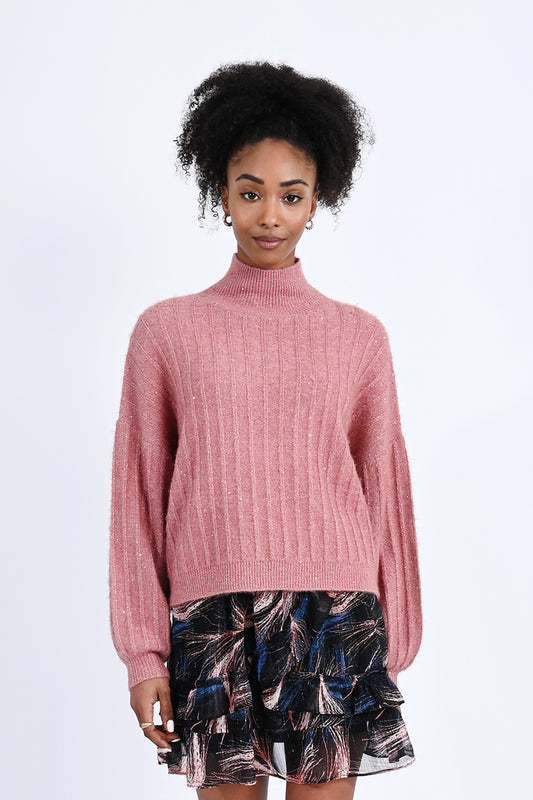 Final Sale Molly Bracken Pink Ribbed Sweater