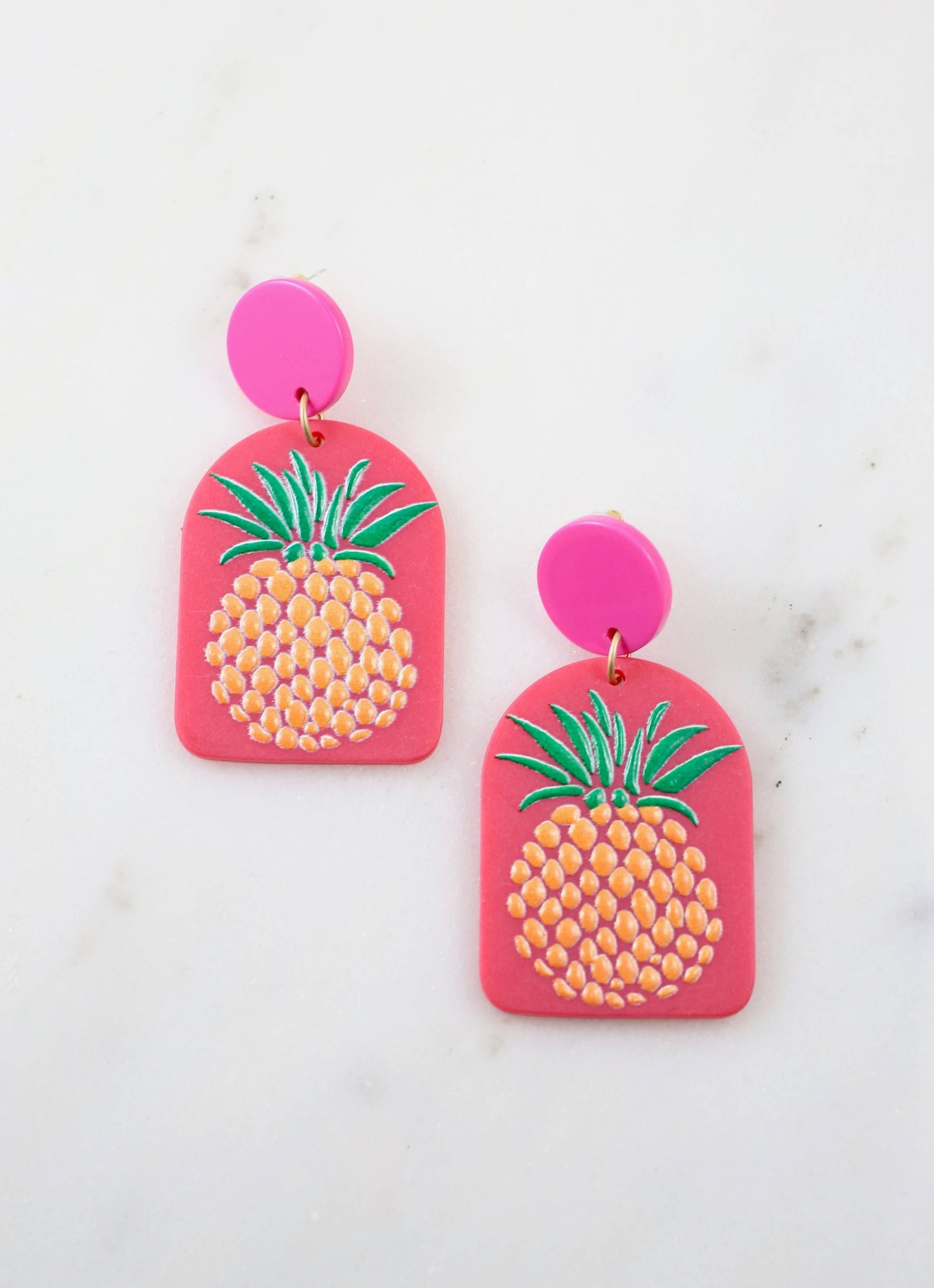 Jagger Pineapple Earring HOT PINK