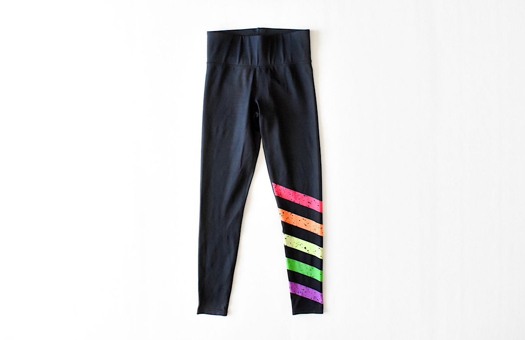 80's Leggings in Neon Stripe