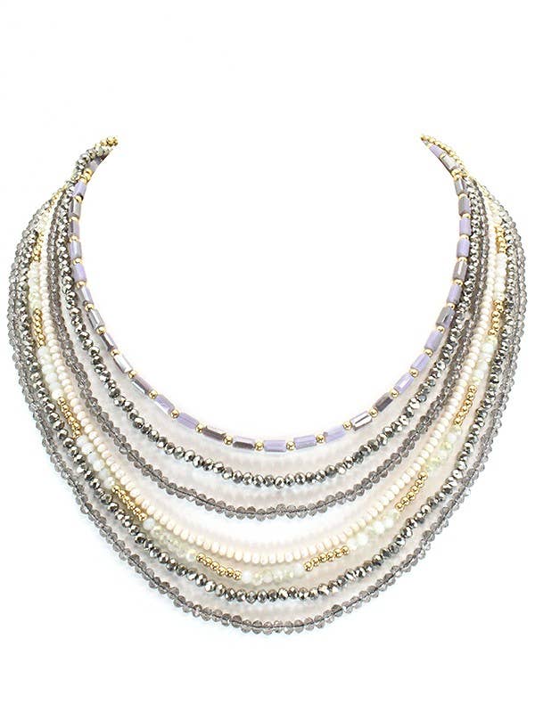 Multi Layer Crystal Beads Necklace