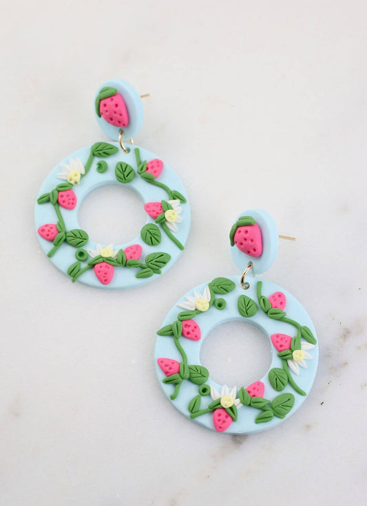 Strawberry Garden Clay Earring