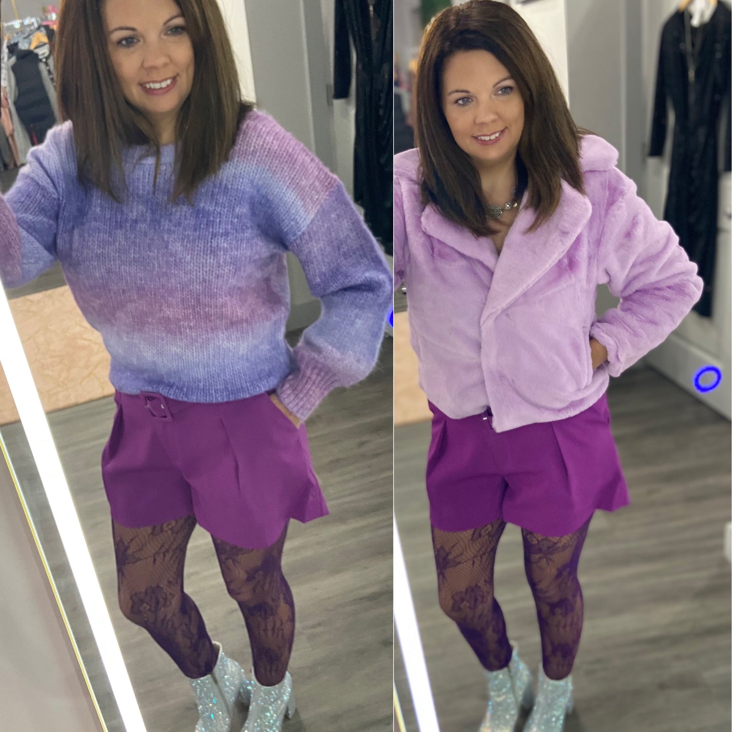 Molly Bracken Purple Belted Shorts
