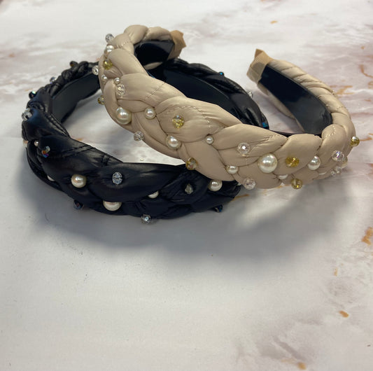 Quilted Pearl Embellished Headband